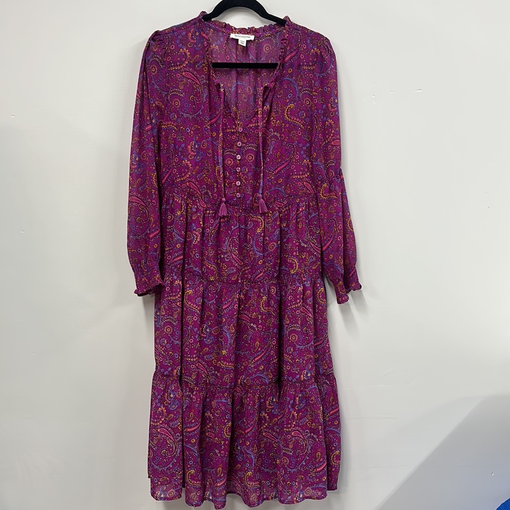 Beachlunchlounge Boho Dress pink purple paisley s